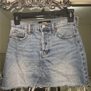 Aeropostale Light Blue Denim Mini Skirt